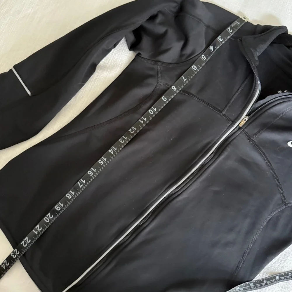 Nike‎ Dri-FIT Running Jacket Womens Small Black Full Zip Reflective Track Coat